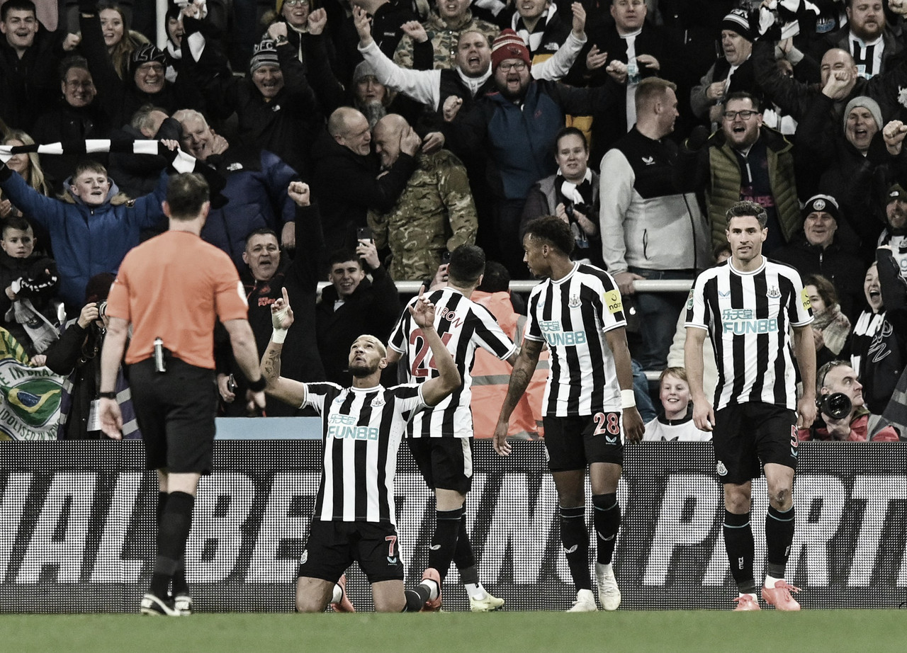 Com show de Joelinton, Newcastle vence Leicester e avança na Copa da Liga