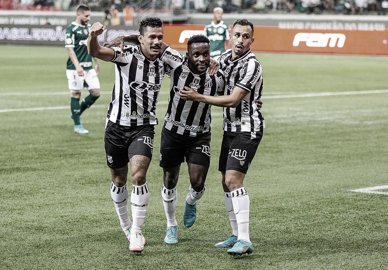 Ceará vence Palmeiras no Allianz em jogo de cinco gols e muita confusão no final