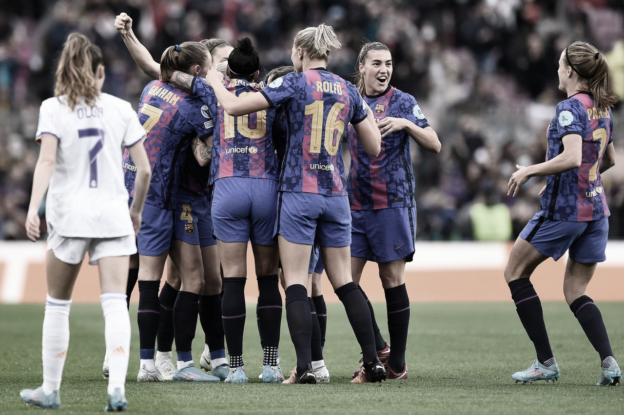 Barcelona goleia Real Madrid em partida histórica no Camp Nou pela Women's Champions League
