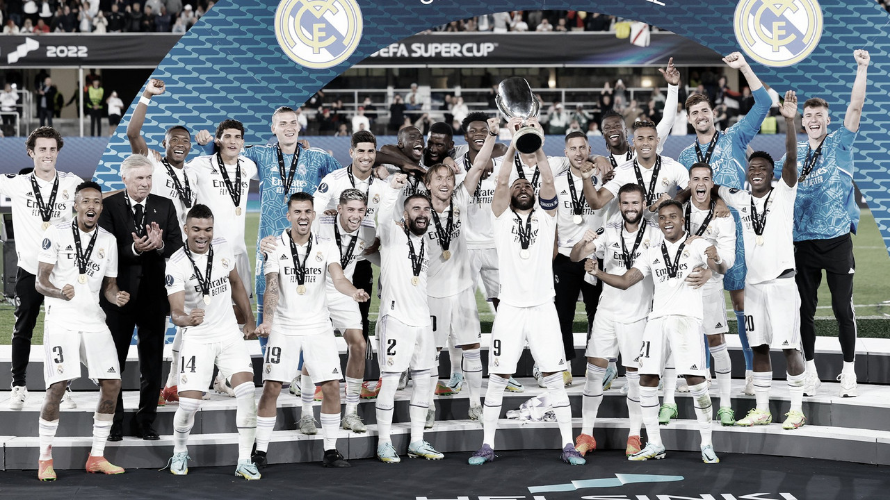 Brasileiros jogam bem, Benzema anota recorde e Real Madrid conquista Supercopa sobre Frankfurt