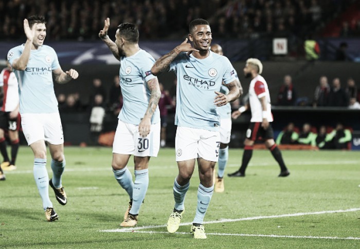 Gabriel Jesus marca de novo, Man City se impõe em Roterdã e amassa Feyenoord