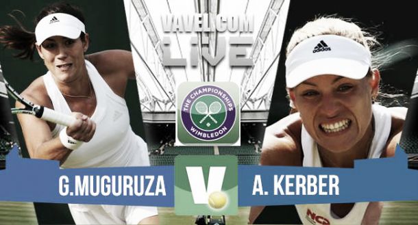Resultado Garbiñe Muguruza - Angelique Kerber en Wimbledon 2015 (2-1)