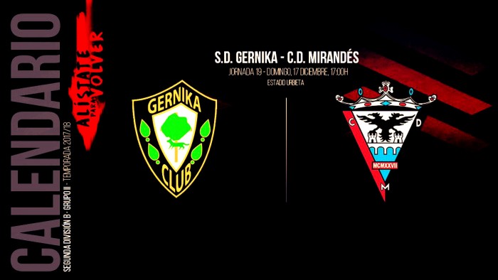 Previa: SD Gernika - CD Mirandés: partido trampa para el líder