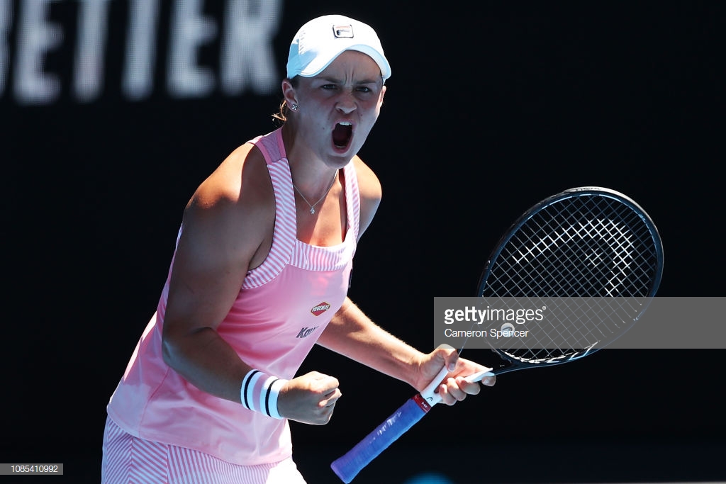 Australian Open: Ashleigh Barty survives a three-set battle against Maria Sharapova