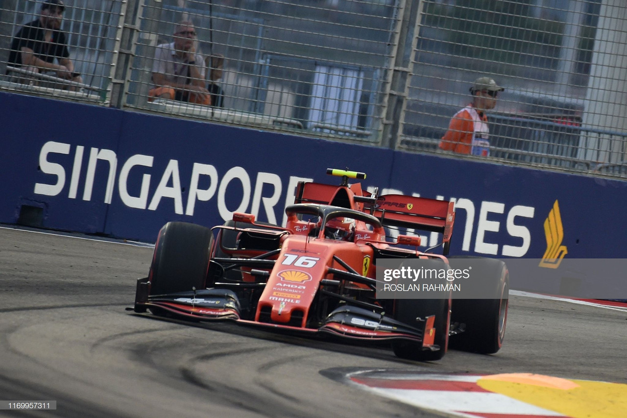 Leclerc quickest in red-flagged FP3