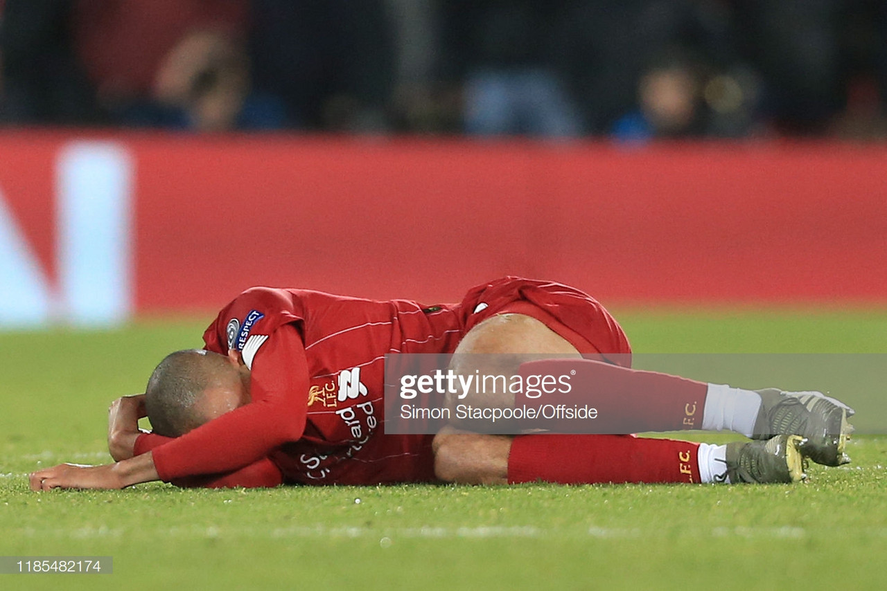 Liverpool's Fabinho out for remainder of 2019 with ankle injury