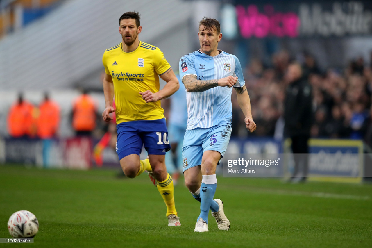 Kyle McFadzean of Coventry City celebrates following the Sky Bet News  Photo - Getty Images