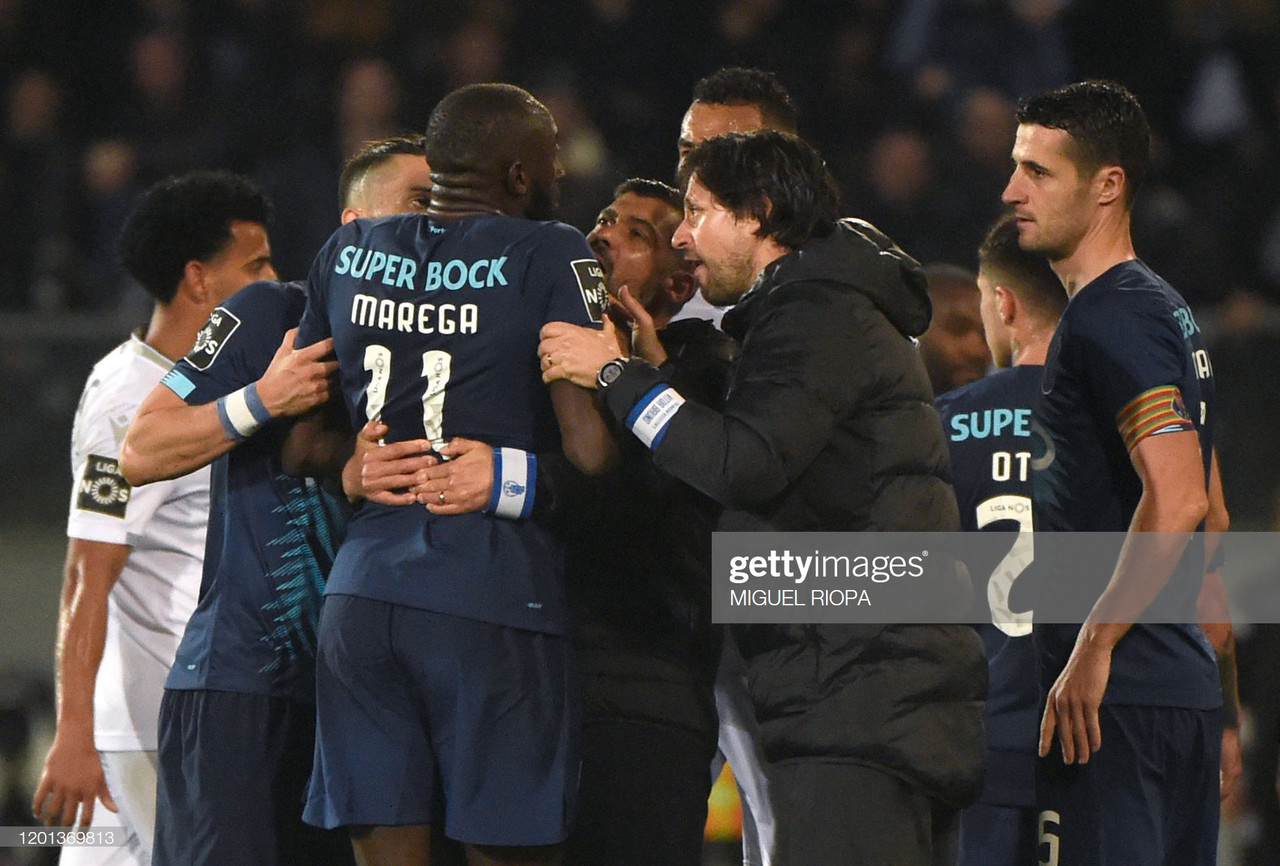 FC Porto's Moussa Marega walks off the pitch during match in alleged racism chants.