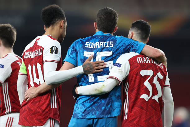 The warm down: Arsenal progress to the quarter finals of the Europa League.