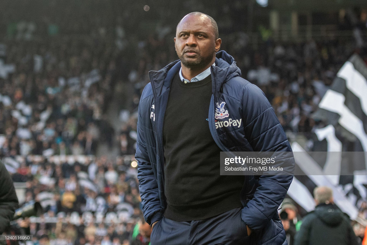 Patrick Vieira claims his players need to 'bounce back' from tough defeats quicker after Crystal Palace lost away at Newcastle