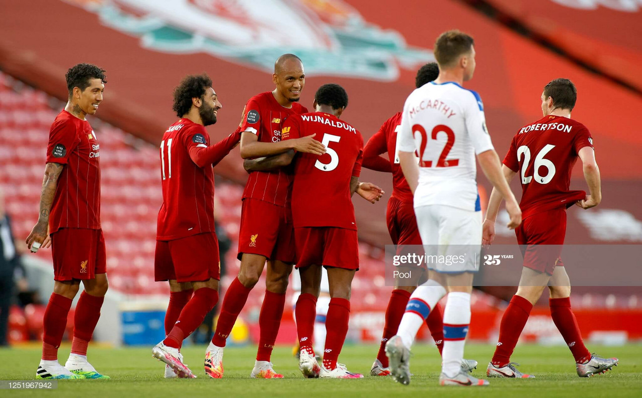 Liverpool 4-0 Crystal Palace: Reds one win from title after cruising past Crystal Palace