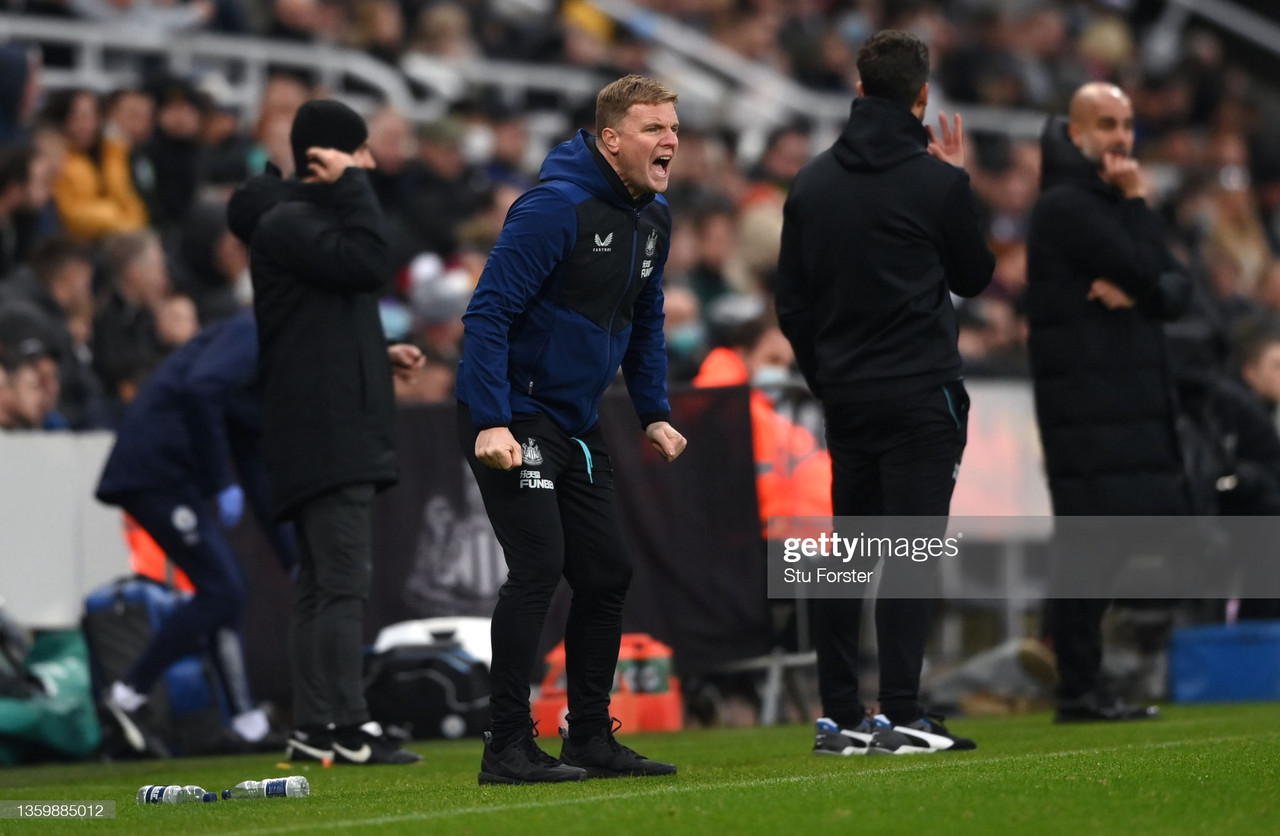 'It's another big moment in a game that's gone against us' – Eddie Howe reacts to controversial penalty decision after Newcastle United's defeat to Manchester City