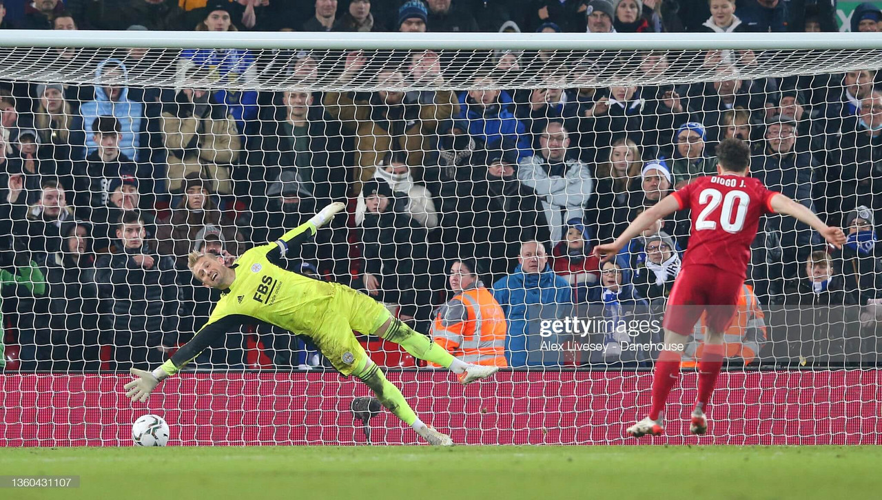 Liverpool 3-3 Leicester: Jota finishes job from the spot as Liverpool secure semi-final place