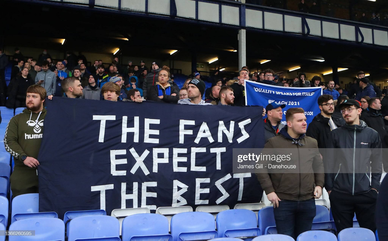 Everton fans vent fury with sit-in protest following defeat to Villa