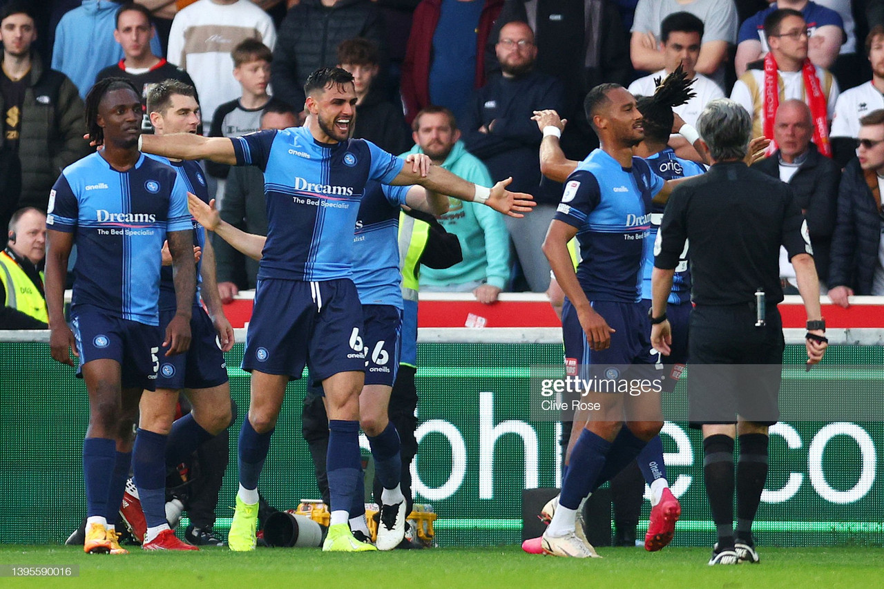 Wycombe Wanderers 2-0 Milton Keynes Dons: Chairboys take command of League One semi-final against 10-man Dons