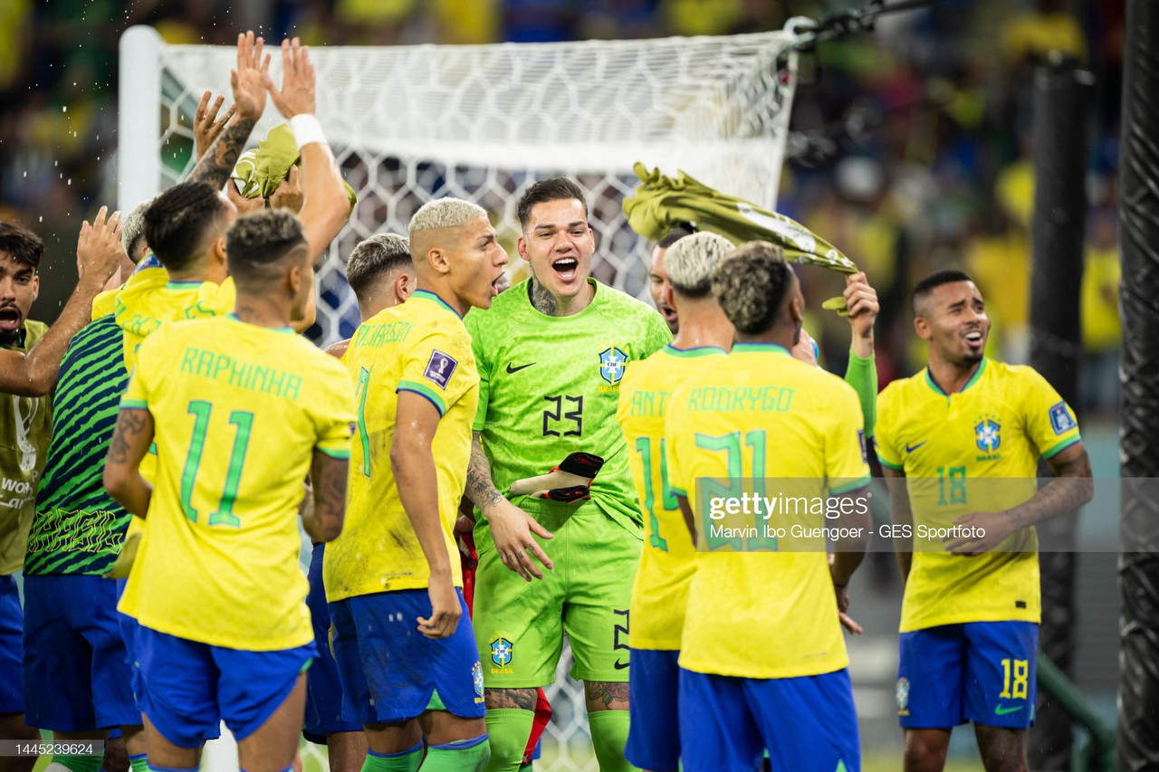 Raphinha of Brazil during the FIFA World Cup 2022, Round of 16 football  match between Brazil