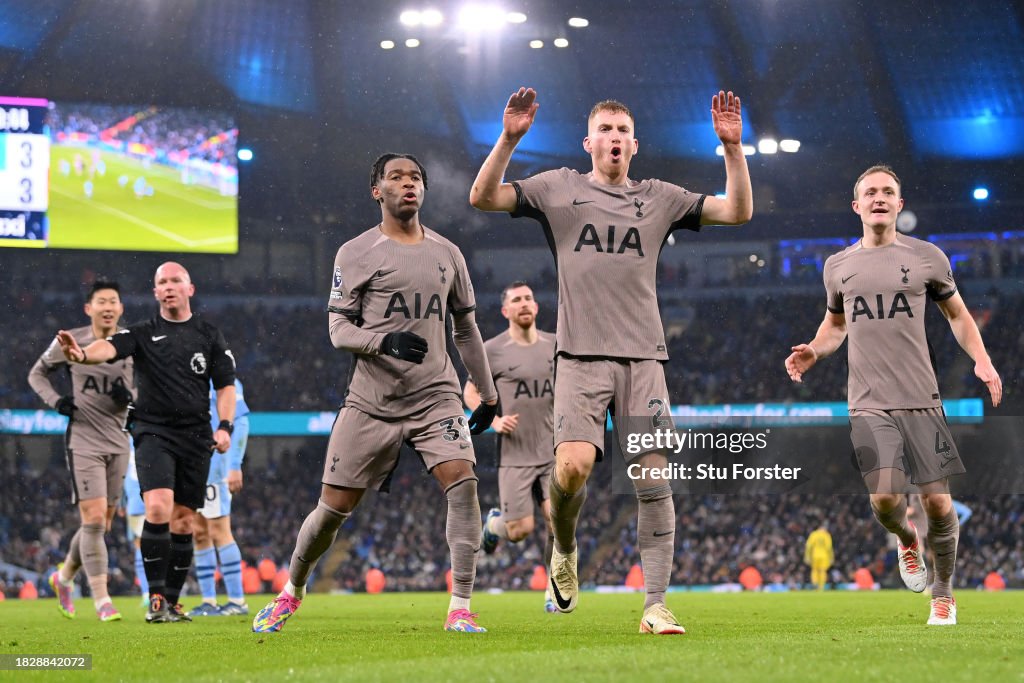 Man City 3-3 Tottenham: Kulusevski rescues draw in Spurs' see-saw contest with City