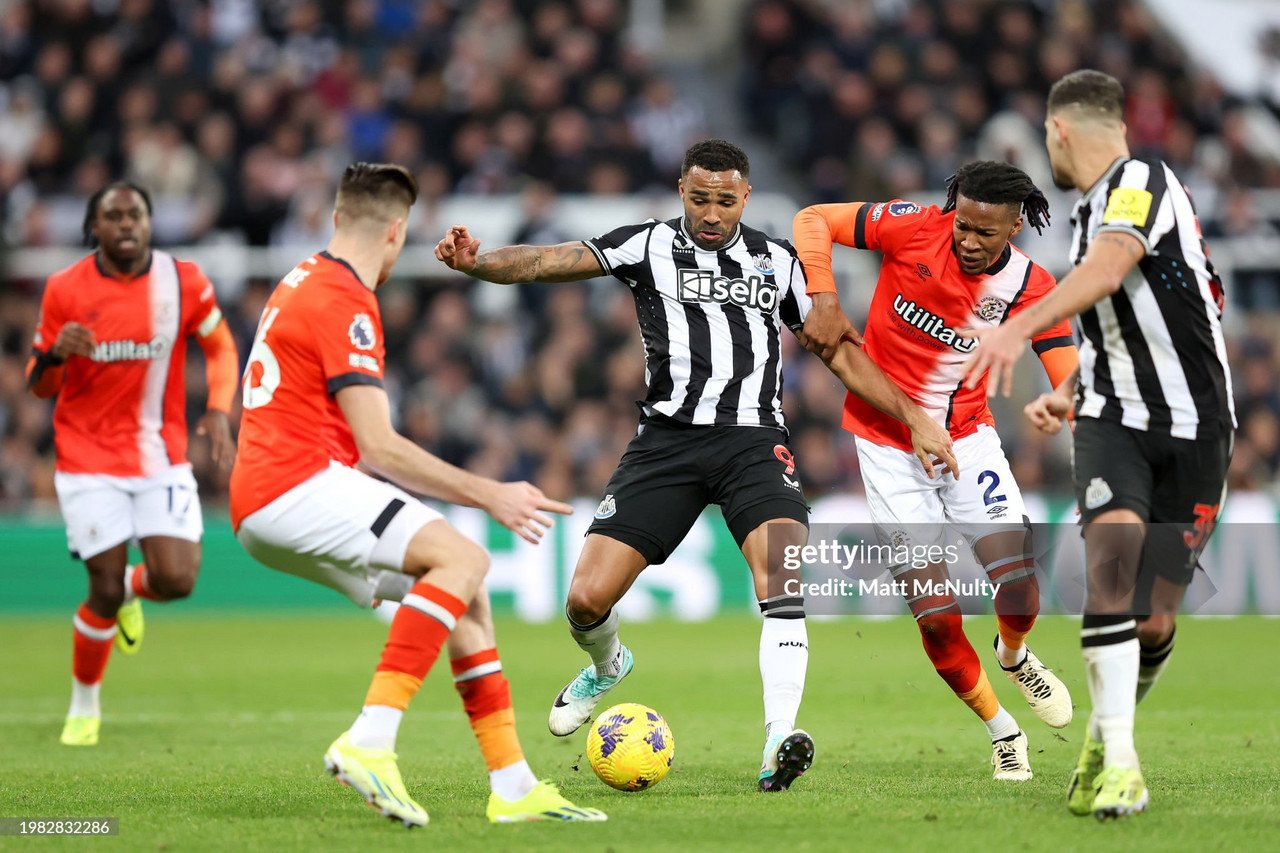 Newcastle United 44 Luton Town Harvey Barnes seals point for