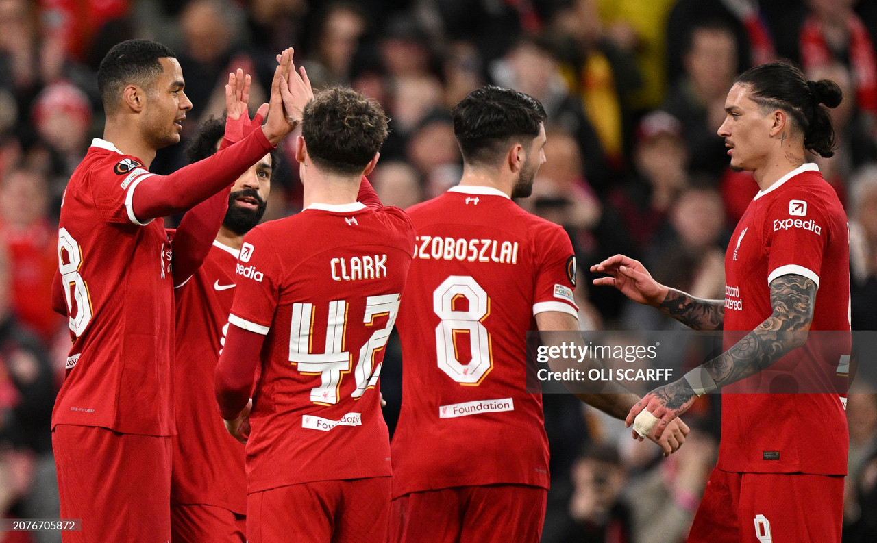 Liverpool 6-1 Sparta Prague [11-2 agg]: Reds waltz into quarter-finals after commanding display at Anfield