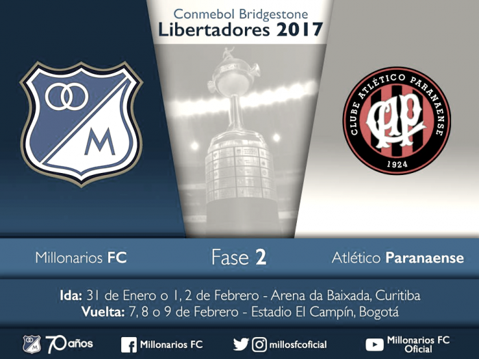 Millonarios tiene rival en la Libertadores 2017