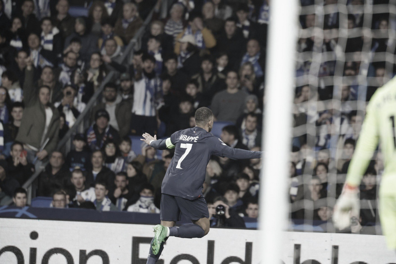 Mbappé marca duas vezes e PSG elimina a Real Sociedad nas oitavas da Champions League