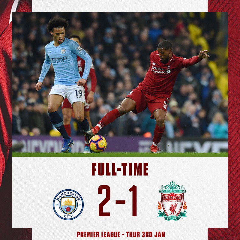Premier League- Il City riapre la Premier e batte 2-1 il Liverpool