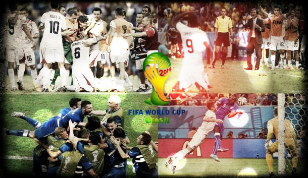 Costa Rica choca Uruguai, Itália bate Inglaterra