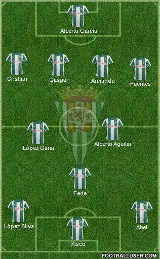 Córdoba C.F., S.A.D. 4-2-1-3 football formation