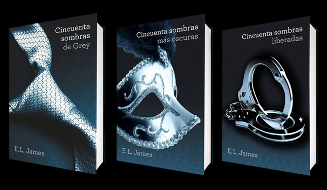 Portads de los tres libros 'Cincuenta sombras de Grey'