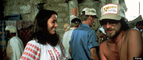 Karen Allen y Steven Spielberg durante el rodaje. (Foto (sin efecto): Huffingtonpost)