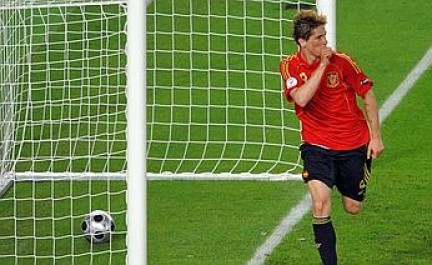 Euro 2008, finale, Spagna - Germania 1-0, gol di Torres