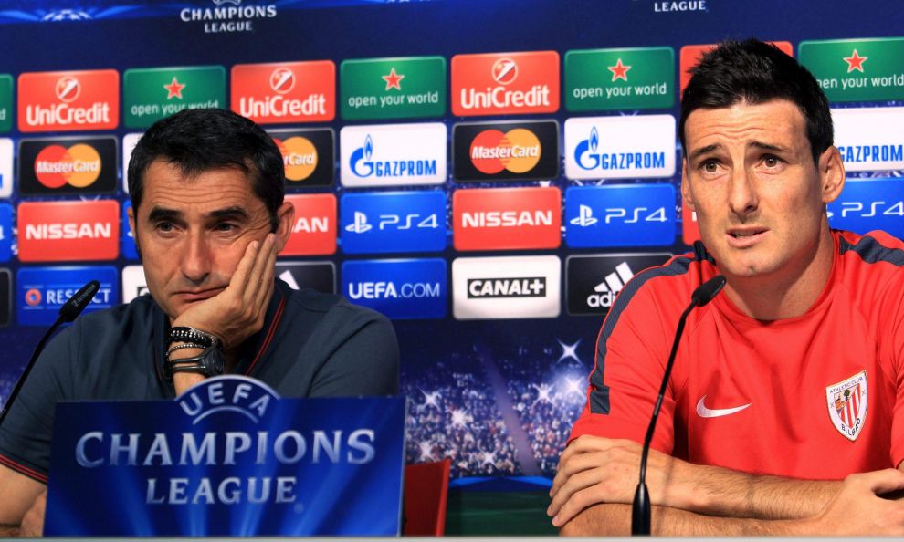 Valverde ed Aduriz in conferenza stampa.