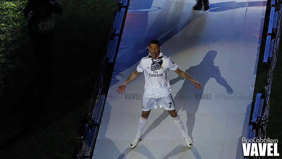 Cristiano Ronaldo en la celebración de los títulos