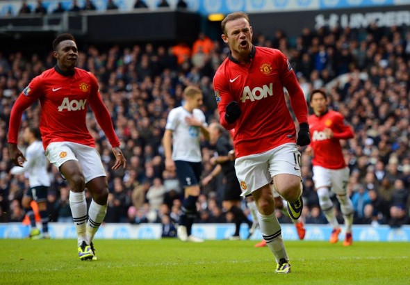 Wayne Rooney celebran un gol ante el Tottenham | Foto: fanside