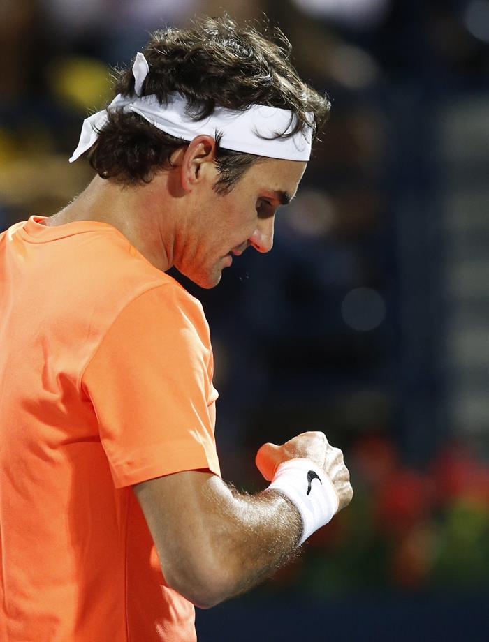 Federer celebrando un punto (Foto: agencia efe)