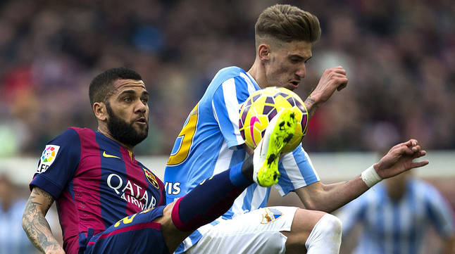 Samuel Castillejo con la camiseta del Málaga, 2014-2015