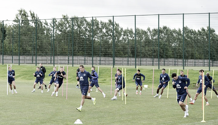 Everton have been back in training since Monday (Image via Everton FC Facebook)
