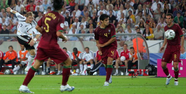 Schweinsteiger volleys home as Germany see off Portugal in the third place play-off.