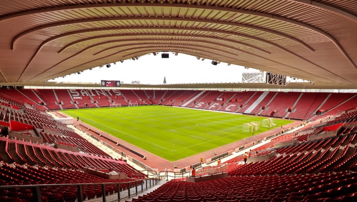Southampton's home ground of St Mary's, image via fm-base.co.uk