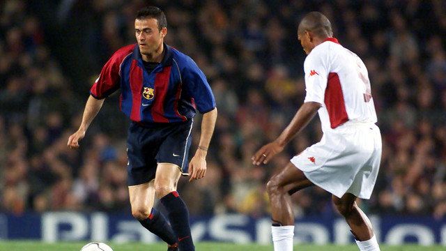 Luis Enrique se enfrentó a la Roma en el 2002 en Champions League. Foto: FC Barcelona (web)