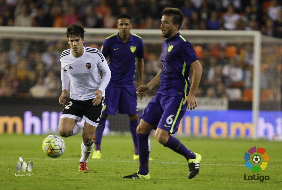 Camacho en el partido ante el Valencia CF. Fotografía: LFP