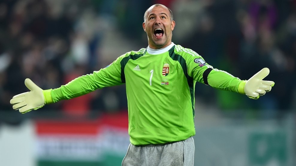 Legendary stopper Gabor Király enjoyed his side's opening goal. (Image credit: UEFA)