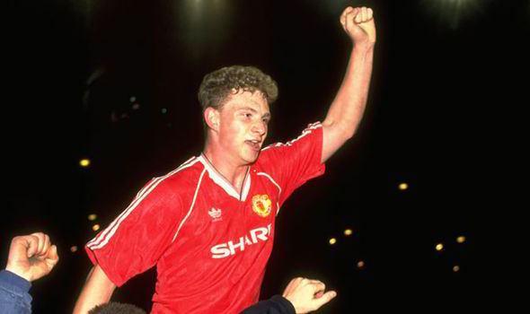 Mark Robins during his time at Manchester United