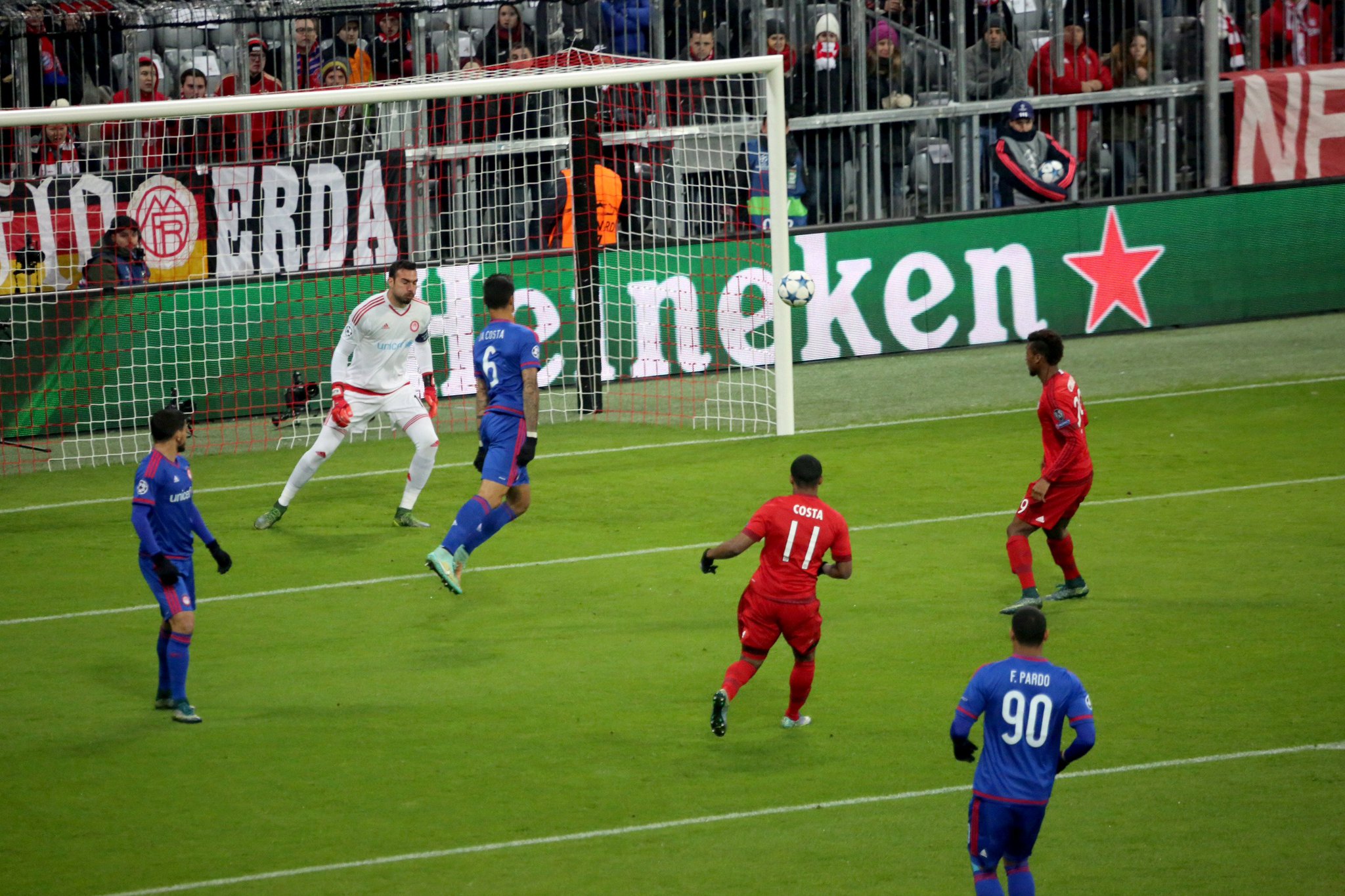 Costa with the early lead for the Bavarians. (Credit: Bayern Munich)