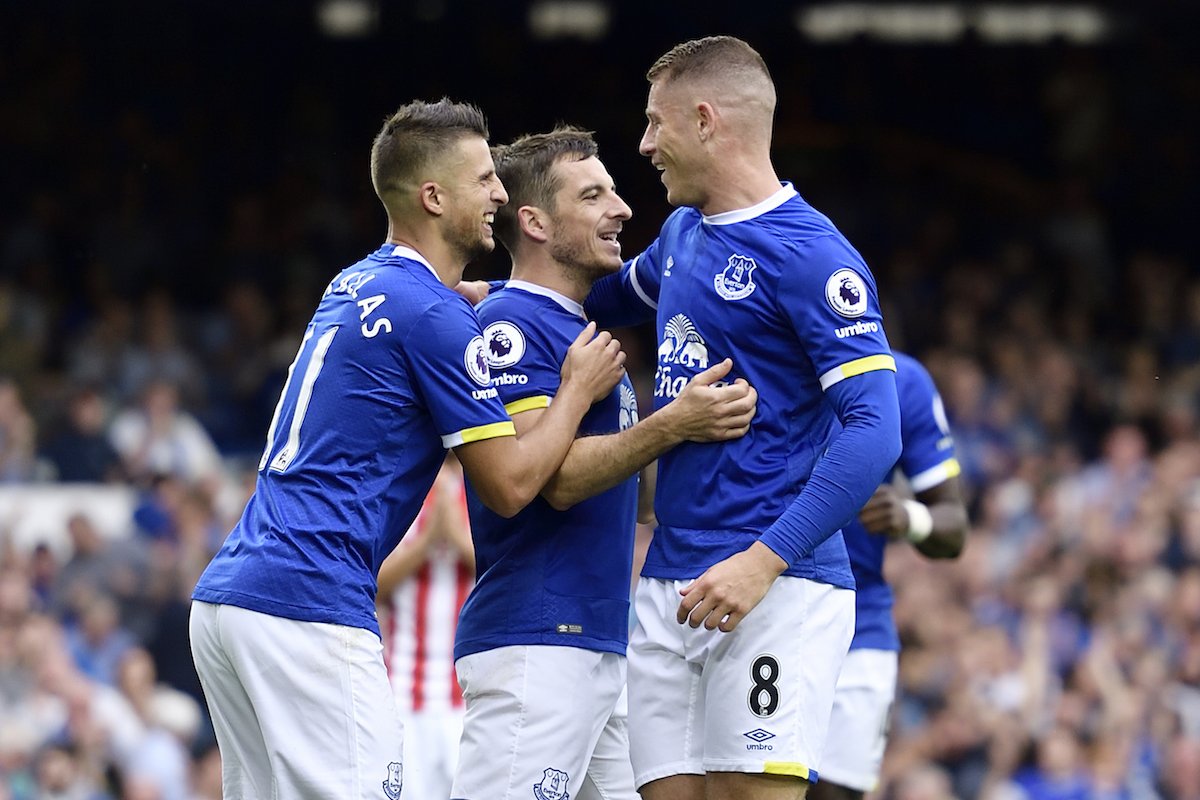 Everton players rejoice. Photo: Everton Twitter
