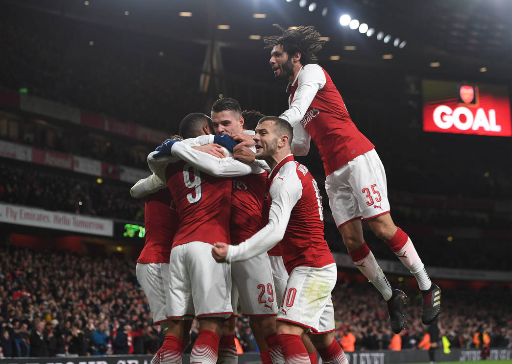Los jugadores del Arsenal celebran la victoria ante el Chelsea en semifinales de la Copa de la Liga | Fotografía: Arsenal