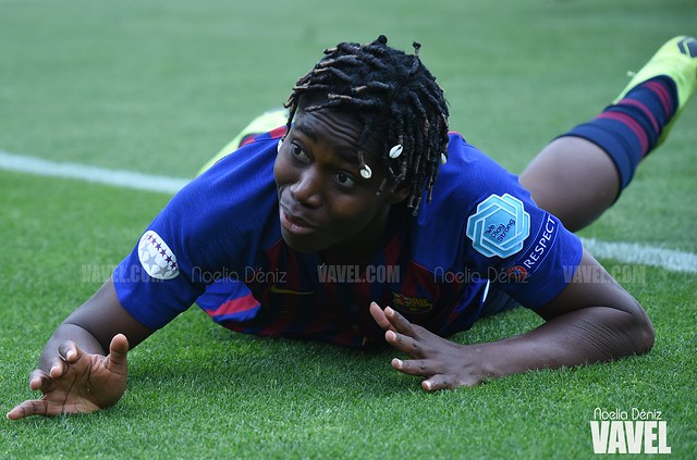 Asisat Oshoala en el partido de vuelta de las semifinales de la UEFA Women's Champions League | Foto de Noelia Déniz, VAVEL
