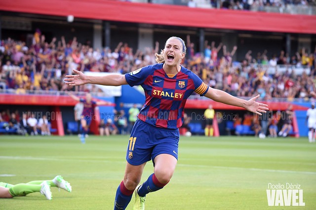 Alexia Putellas celebrando el primer gol del partido | Foto de Noelia Déniz, VAVEL