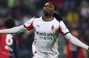 L'esultanza di Rafa Leão per la rete che decise l'ultima sfida tra le due squadre/ acmilan.com