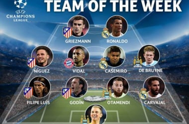 Griezmann, Godín, Filipe y Saúl, en el once ideal de la Champions